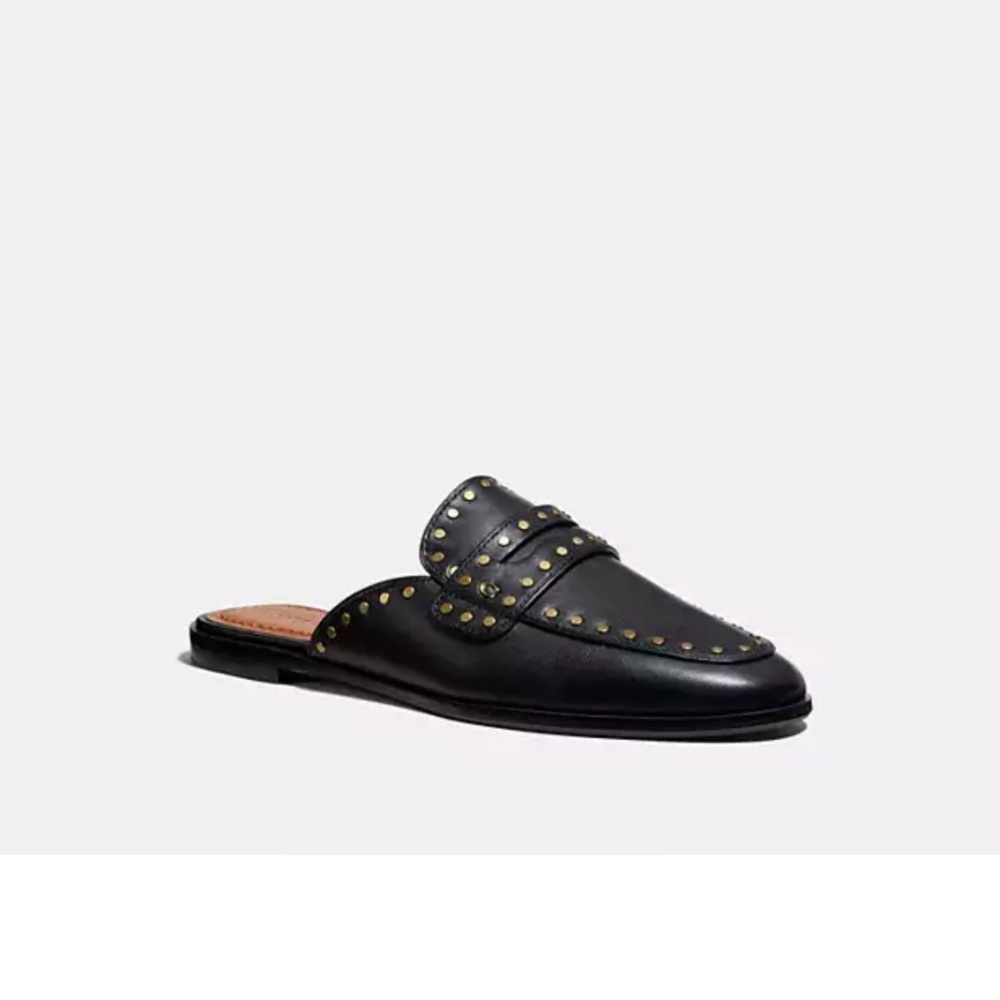 NIB Coach Black Leather Studded Loafers, sz 7 - Picture 11 of 11